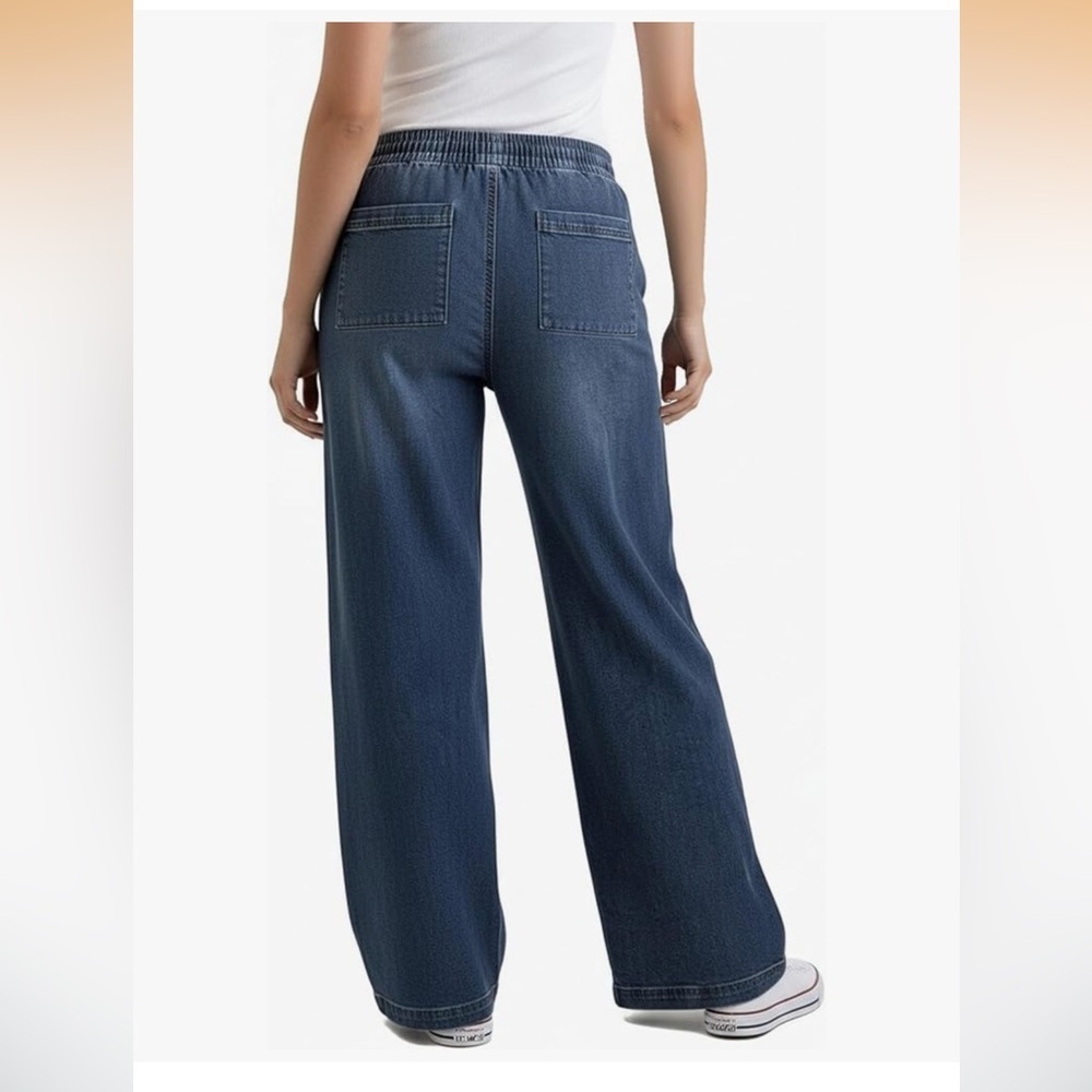 NWT Motherhood Maternity Wide-Leg Pull-On Jeans Under Belly Waist XL - Picture 3 of 10
